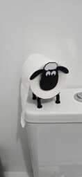 xmas Shaun The Sheep Toilet Roll Holder - Fun Quirky Bathroom Decor 3D Printed Gift - thumbnail 1