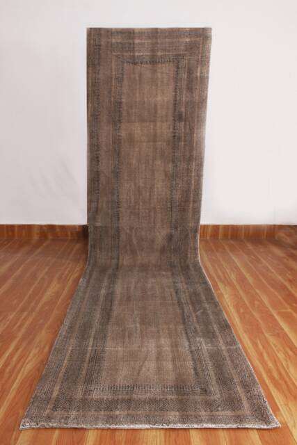 Hand Woven Brown Cotton Kilim Rug - Home Decor Floor Mat - image 1