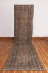 Hand Woven Brown Cotton Kilim Rug - Home Decor Floor Mat - thumbnail 1