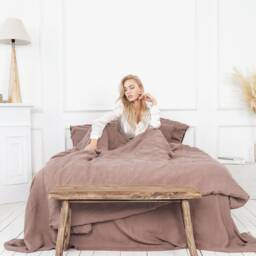 Seamless Linen Duvet Cover, Stonewashed Softened Bedding, Home Decor Wedding Gift - thumbnail 3