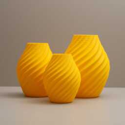 Yellow Swirl Vase Ornament, Home Decor, Ornaments For Living Room - thumbnail 2