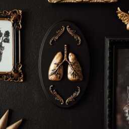 Ornate Lungs Oval Plaque/Gothic Wall Decor By House Of Persephone Handmade Anatomy Macabre Hanging Unusual Witchy Gift - thumbnail 2