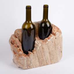 Handmade Travertine Wine Bottle Holder Unique Rack - thumbnail 3