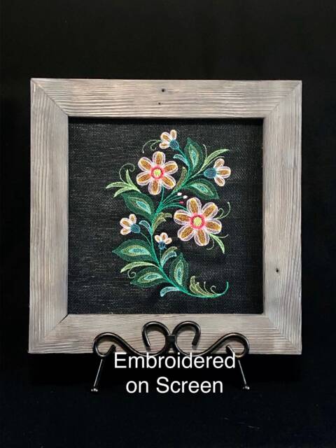 Pink Blush Flowers, Together Is Beautiful, Embroidered Screen Wall Art Decor, Handmade Barn Wood Frames, Pink Green Vine, House Warming Gift - image 1