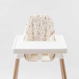 Wipeable Cushion Cover For Ikea Antilop Highchair - Brown Wildflowers - thumbnail 1