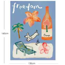 Blue Jacquard Knit Throw Blanket, Fringe Sofa Wall Tapestry Decor, Housewarming Gift - thumbnail 2