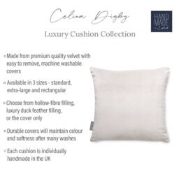 Luxury Super Soft Velvet Cushion - Cream- Available in 3 Sizes - Square Or Rectangular, Feather Filling Option Covers Only - thumbnail 3