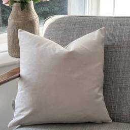 Luxury Super Soft Velvet Cushion - Cream- Available in 3 Sizes - Square Or Rectangular, Feather Filling Option Covers Only - thumbnail 2