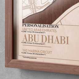 Abu Dhabi Circuit Wooden Track Map - Custom Racing Wall Art Abu Dhabi Motorsport Fan Gift - thumbnail 2