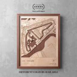 Abu Dhabi Circuit Wooden Track Map - Custom Racing Wall Art Abu Dhabi Motorsport Fan Gift - thumbnail 1