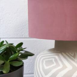 Light Pink Lampshade in Velvet With Gold Lining - thumbnail 2