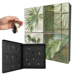 Plant Tiles Key Cabinet For Home, Green Box Watercolor Flowers & Plants, Nature Lovers