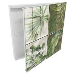 Plant Tiles Key Cabinet For Home, Green Box Watercolor Flowers & Plants, Nature Lovers - thumbnail 2