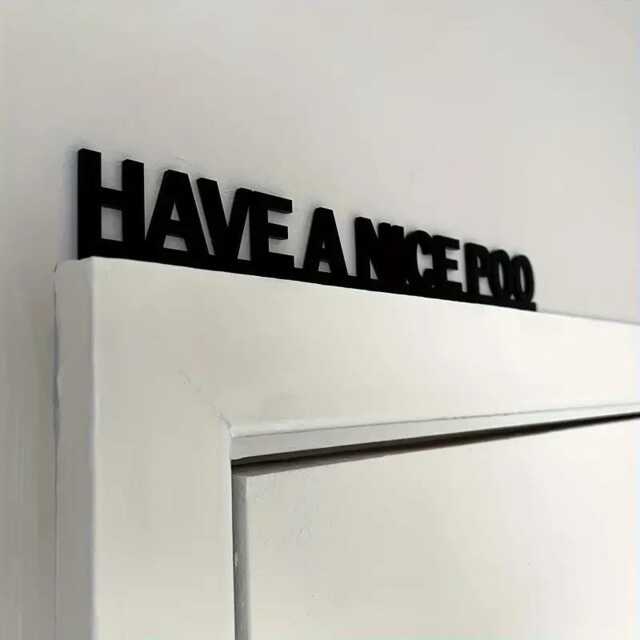 Have A Nice Poo Script Sign Hallway Toilet Home Door Wall Decor Black Sticker - image 1