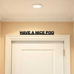 Have A Nice Poo Script Sign Hallway Toilet Home Door Wall Decor Black Sticker - thumbnail 2