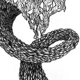 Surreal Fish Shoal Ink Drawing Fine Art Giclee Print - thumbnail 3