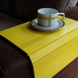 Sofa Tray Table Yellow/Small Apartment Yellow Tv Tray Arm Armrest - thumbnail 2