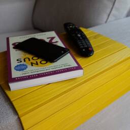 Sofa Tray Table Yellow/Small Apartment Yellow Tv Tray Arm Armrest - thumbnail 3