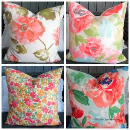 Floral.spring Pillows.summer Pillows.toss Pillow.throw Pillow.slipcovers.blue.red.green.white - thumbnail 2
