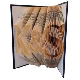 Folded Book Art Sculpture - Personalized Initials, Paper Anniversary Gift - thumbnail 2