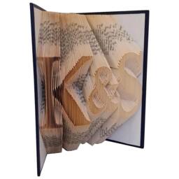 Folded Book Art Sculpture - Personalized Initials, Paper Anniversary Gift - thumbnail 3