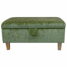 storage Footstool, Ottoman, Pouffe in A Pastiche Slub Citrus Green Upholstered Fabric - British Handmade - thumbnail 3