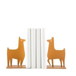 Orange Llama Metal Bookends Whimsical Kids Room Decor - thumbnail 2