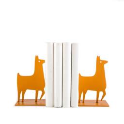 Orange Llama Metal Bookends Whimsical Kids Room Decor - thumbnail 3