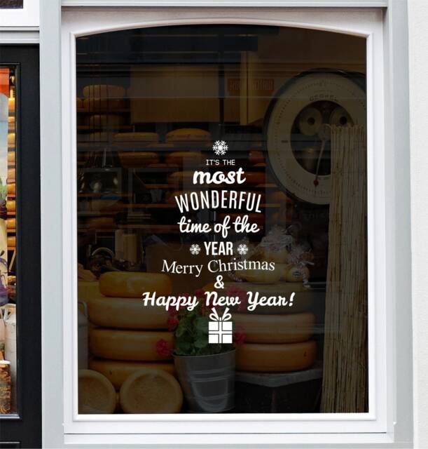 It's The Most Wonderful Time Of Year Sticker For Windows Christmas Shop Display Home Xmas Window Decoration Decal - image 1