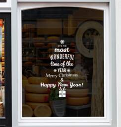 It's The Most Wonderful Time Of Year Sticker For Windows Christmas Shop Display Home Xmas Window Decoration Decal - thumbnail 1