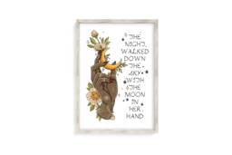 Moon in Hands Feminine Print - Female Empowerment, Celestial Print, Mystical Energy, Self Love, Hand, Floral, Feminism Art - thumbnail 1