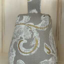 Baroque Style Doorstop Zoffany Brocatello Impasto Fabric Antique Grey Gold - thumbnail 2