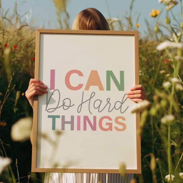 I Can Do Hard Things, Girls Bedroom Prints, Nursery Wall Art, Poster, Motivational Print - image 1