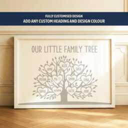 Personalised Family Tree Print - Gift For Mum Or Grandma, Custom Names Wall Art, Our Home Decor, Housewarming Parents - thumbnail 3
