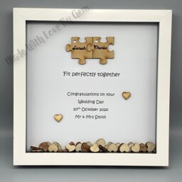 Personalized Wedding Gift, Jigsaw Puzzle Keepsake, Framed Wall Art - thumbnail 2