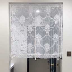 French Lace Pull-Up Curtain Embroidery Ruffled Tie Up Shade For Window - thumbnail 4