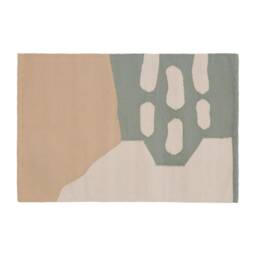 Bathmat Bath Mat Bathroom Rug Set - Handcrafted Aesthetic Runner Mint Green Beige Cute Soft Cotton Machine Washable Shower Tub Sink - thumbnail 2
