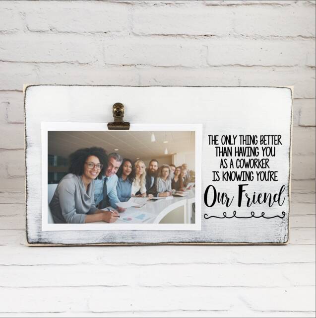 Coworker Gift, Friend & Colleague Wooden Photo Frame, Personalized Co Worker, Administrative Professionals Day, Going Away Gift - image 1