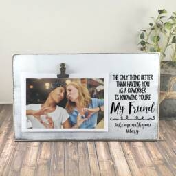 Coworker Gift, Friend & Colleague Wooden Photo Frame, Personalized Co Worker, Administrative Professionals Day, Going Away Gift - thumbnail 3