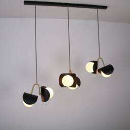 Modern Chandelier Dining Room Lighting, White Glass Pendant Ceiling Lights, Kitchen Island Decor Mid-Century Light Fixture - thumbnail 2