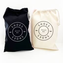 Home & Travel Shoe Bag, Wear Me, 100% Cotton Dust Bag For Shoes, Trainers, Pumps, Heels, Sandals, Storage, Luggage Organisation