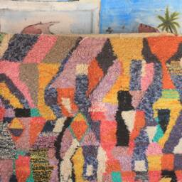 Colorful Moroccan Rug, Custom Fabulous Boujad Abstract Multicolored Carpet, Handmade Bohemian Rug - thumbnail 2
