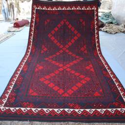 5.1x9.5 Afghan Large Red Kilim Area Rug, 150x300 cm Vintage Handmade Authentic Wool Antique Turkmen Flatweave Rugs For Living Room 5x10 - thumbnail 4
