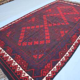 5.1x9.5 Afghan Large Red Kilim Area Rug, 150x300 cm Vintage Handmade Authentic Wool Antique Turkmen Flatweave Rugs For Living Room 5x10 - thumbnail 3