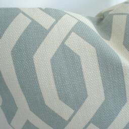 Light Teal Geometric Basketweave Pillow Cover - Designer Cotton - thumbnail 2