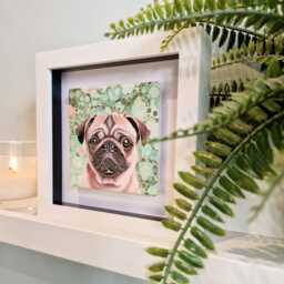 Pug Dog Ceramic Wall Art Mini Framed Picture - thumbnail 3