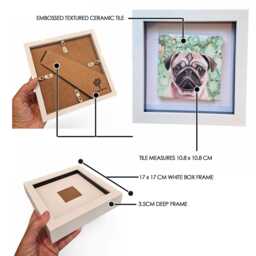 Pug Dog Ceramic Wall Art Mini Framed Picture - thumbnail 2