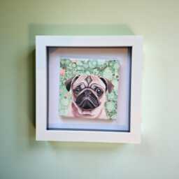 Pug Dog Ceramic Wall Art Mini Framed Picture - thumbnail 4