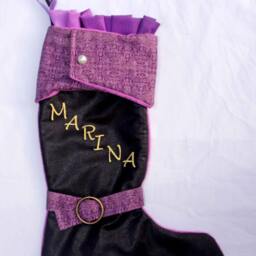Elegant Embroidered Lettering - Gold Personalize Your Christmas Stocking With Embroidery By I Believe in Mermaids - thumbnail 2