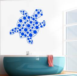 Wall Vinyl Decal Art Sea Floating Turtle Tribal Animal Ocean Decor 2454Dn - thumbnail 1